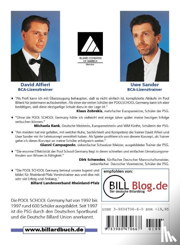 Alfieri, David, Sander, Uwe - Grundlagen des Poolbillard 1
