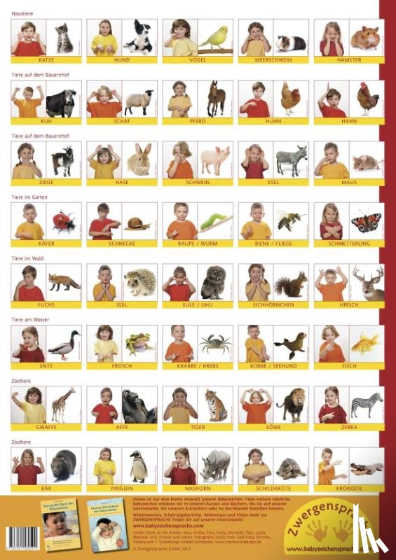 König, Vivian - Babyzeichen-Plakat: Tierzeichen