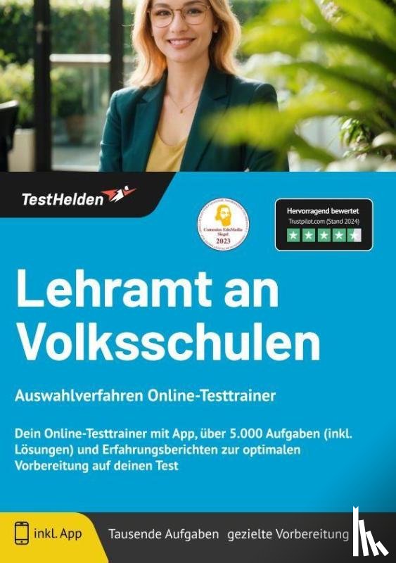 Wenk, Tom - Lehramt an Volksschulen Auswahlverfahren Online-Testtrainer - Dein Online-Testtrainer mit App, über 5.000 Aufgaben (inkl. Lösungen) und Erfahrungsberichten zur optimalen Vorbereitung auf deinen Test