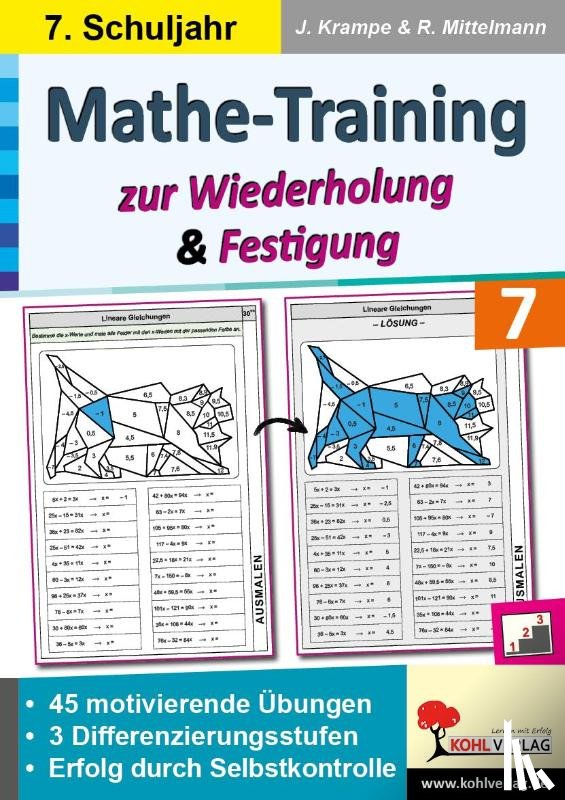 Krampe, Jörg, Mittelmann, Rolf - Mathe-Training zur Wiederholung und Festigung / Klasse 7