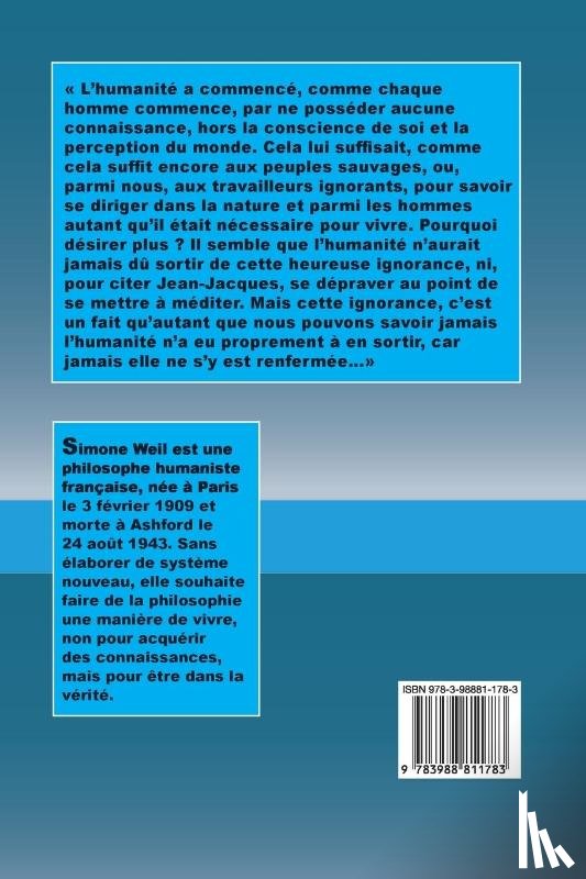 Weil, Simone - Sur la science