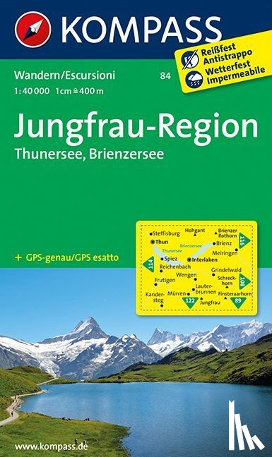  - Kompass WK84 Jungfrau-Region, Thuner See, Brienzersee