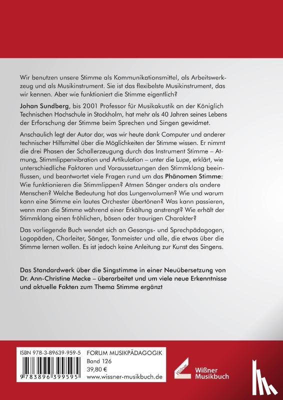 Sundberg, Johan - Die Wissenschaft von der Singstimme