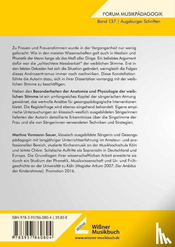 Vormann-Sauer, Martina - Die Singstimme der Frau
