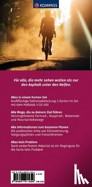  - KOMPASS Großraum-Radtourenkarte 3704 Niedersachsen West, Nordrhein-Westfalen Nord 1:125.000