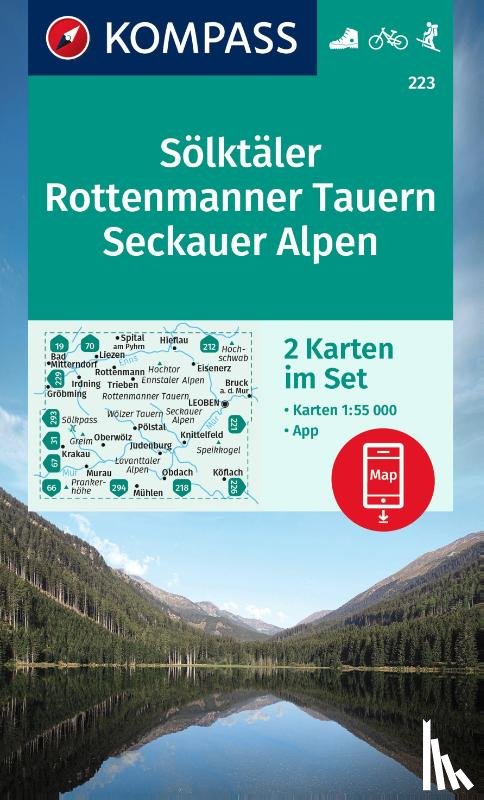  - KOMPASS Wanderkarten-Set 223 Sölktäler, Rottenmanner Tauern, Seckauer Alpen (2 Karten) 1:55.000