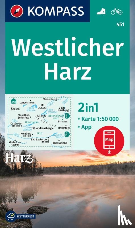  - KOMPASS Wanderkarte 451 Westlicher Harz 1:50.000