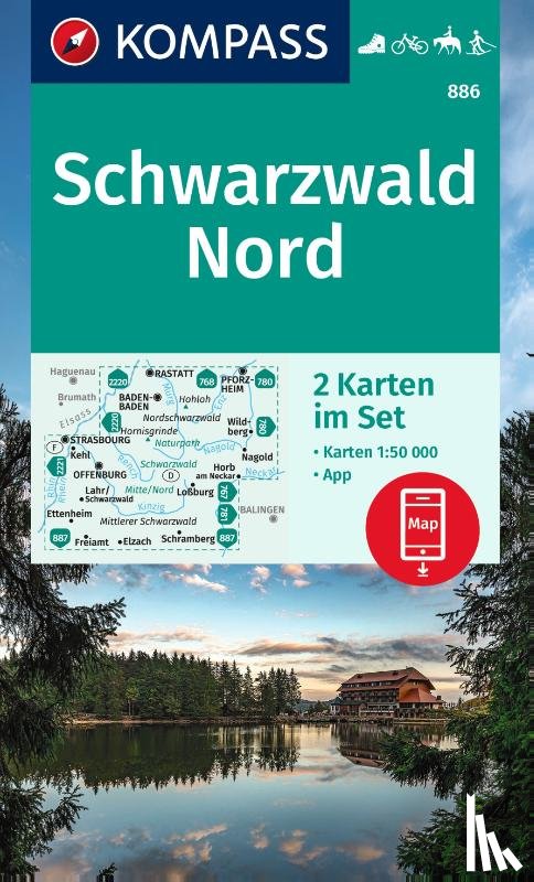  - Kompass WK886 Schwarzwald Nord, Zwarte Woud Noord