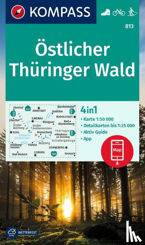  - KOMPASS Wanderkarte 813 Östlicher Thüringer Wald 1:50.000