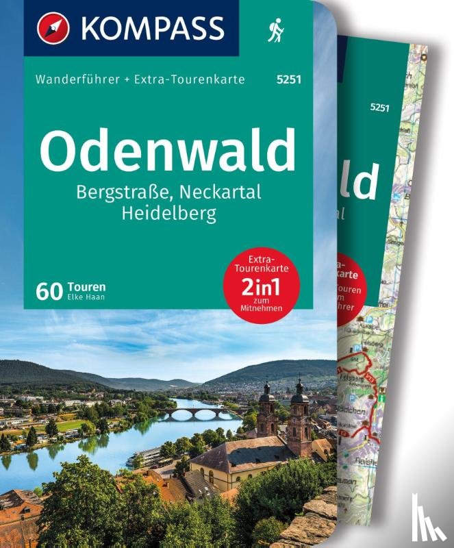 Haan, Elke - KOMPASS Wanderführer Odenwald, 60 Touren mit Extra-Tourenkarte
