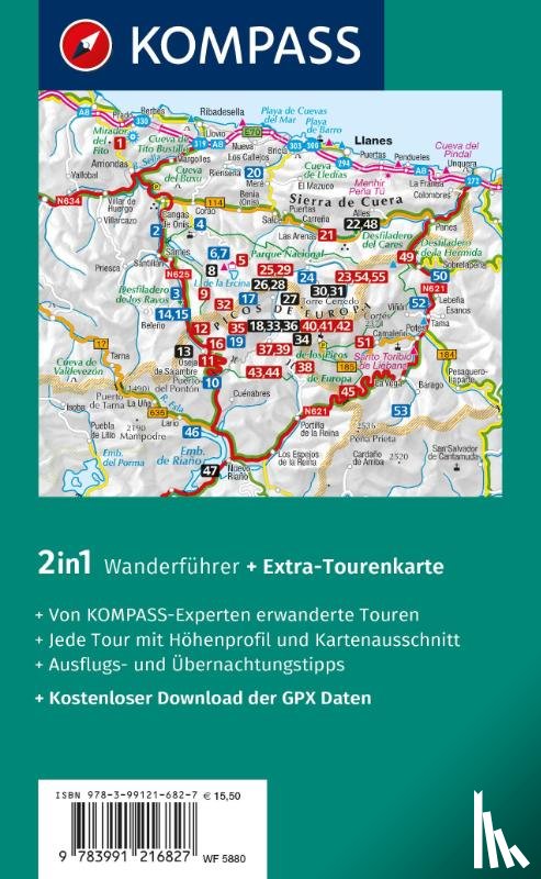 Bernau, Stephan - KOMPASS Wanderführer Picos de Europa, 55 Touren mit Extra-Tourenkarte