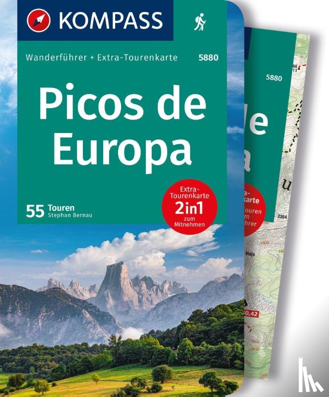 Bernau, Stephan - KOMPASS Wanderführer Picos de Europa, 55 Touren mit Extra-Tourenkarte