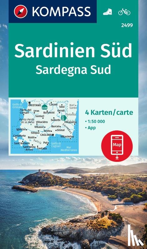  - KOMPASS Wanderkarten-Set 2499 Sardinien Süd / Sardegna Sud (4 Karten) 1:50.000