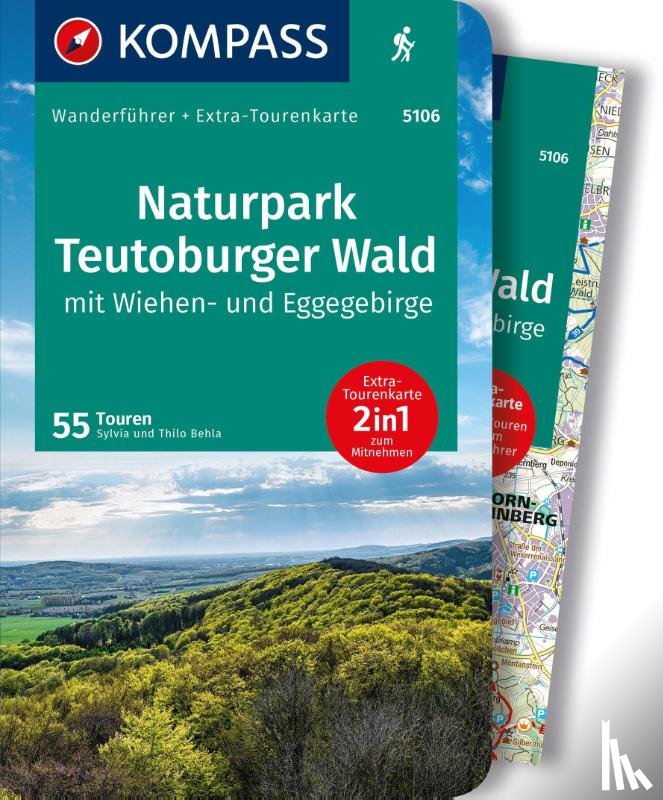 Behla, Silvia und Thilo - KOMPASS Wanderführer Naturpark Teutoburger Wald mit Wiehen- und Eggegebirge, 55 Touren mit Extra-Tourenkarte