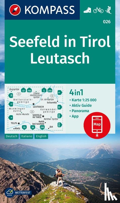  - KOMPASS Wanderkarte 026 Seefeld in Tirol, Leutasch 1:25.000