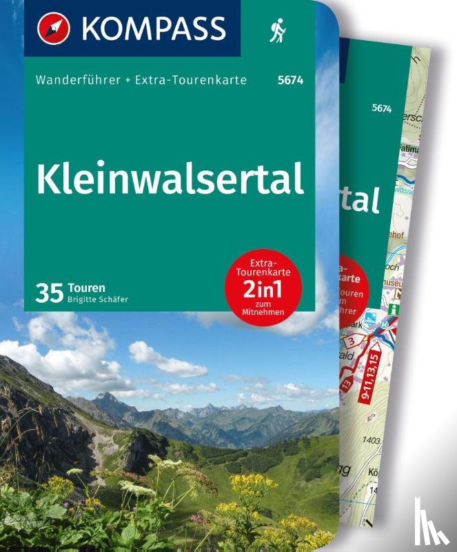 Schäfer, Brigitte - KOMPASS Wanderführer Kleinwalsertal, 35 Touren mit Extra-Tourenkarte