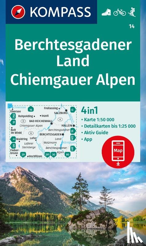  - KOMPASS Wanderkarte 14 Berchtesgadener Land, Chiemgauer Alpen 1:50.000