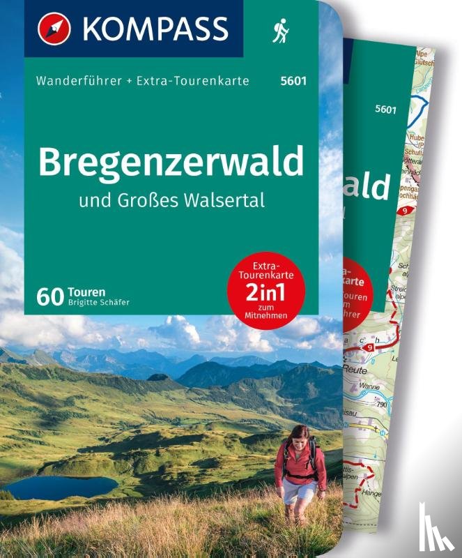 Schäfer, Brigitte - KOMPASS Wanderführer Bregenzerwald und Großes Walsertal, 60 Touren mit Extra-Tourenkarte