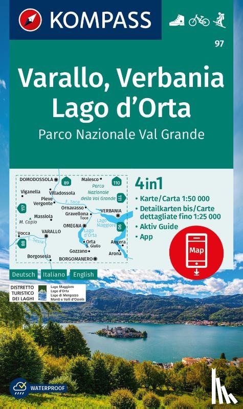  - KOMPASS Wanderkarte 97 Varallo, Verbania, Lago d'Orta, Parco Nazionale Val Grande 1:50.000