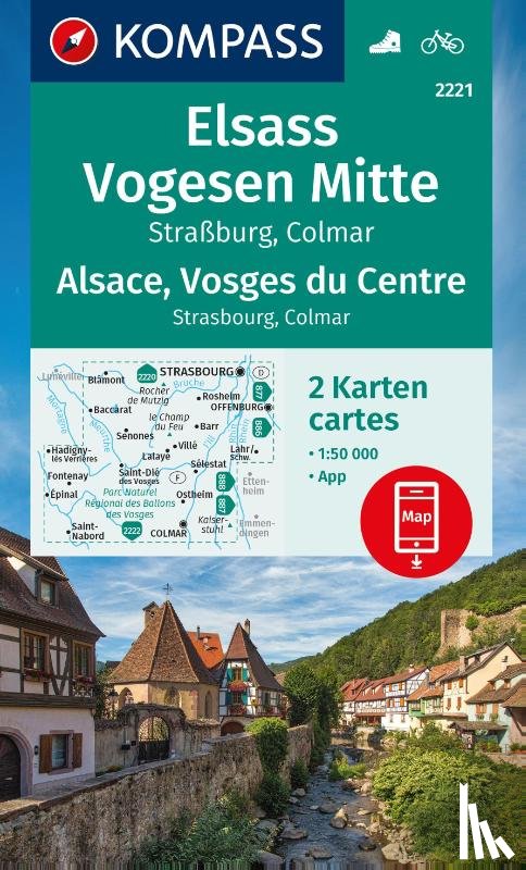  - KOMPASS Wanderkarten-Set 2221 Elsass, Vogesen Mitte, Alsace, Vosges du Centre (2 Karten) 1:50.000