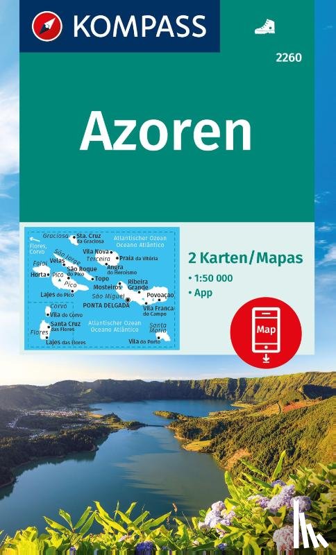  - KOMPASS Wanderkarten-Set 2260 Azoren (2 Karten) 1:50.000