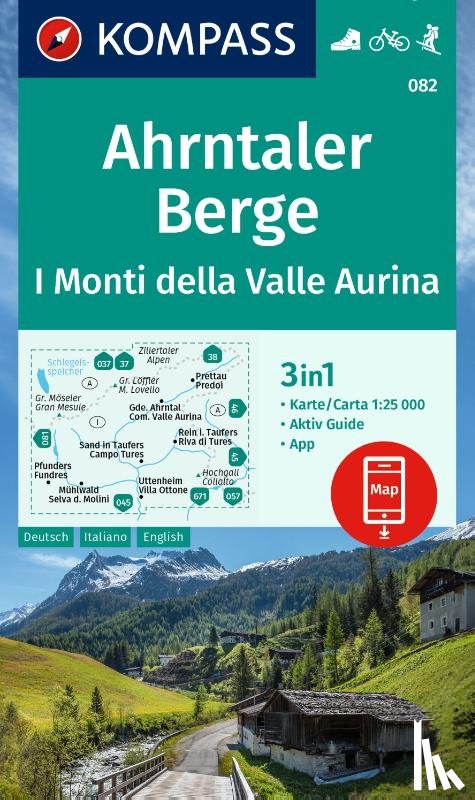  - KOMPASS Wanderkarte 082 Ahrntaler Berge / I Monti della Valle Aurina 1:25.000