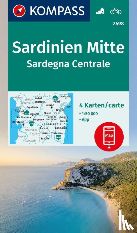  - Hiking Map Set 2498 Central Sardinia / Sardegna Centrale (4 maps) 1:50,000