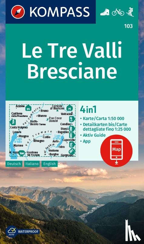  - KOMPASS Wanderkarte 103 Le Tre Valli Bresciane 1:50.000