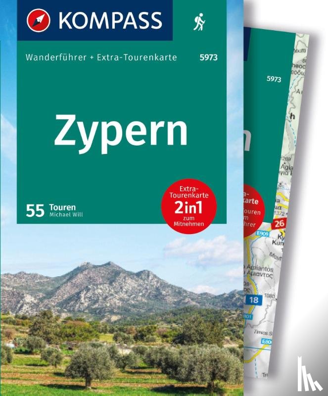 Will, Michael - KOMPASS Wanderführer Zypern, 55 Touren mit Extra-Tourenkarte