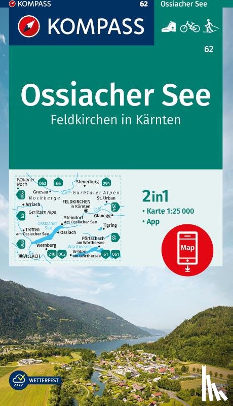 - KOMPASS Wanderkarte 62 Ossiacher See, Feldkirchen in Kärnten 1:25.000