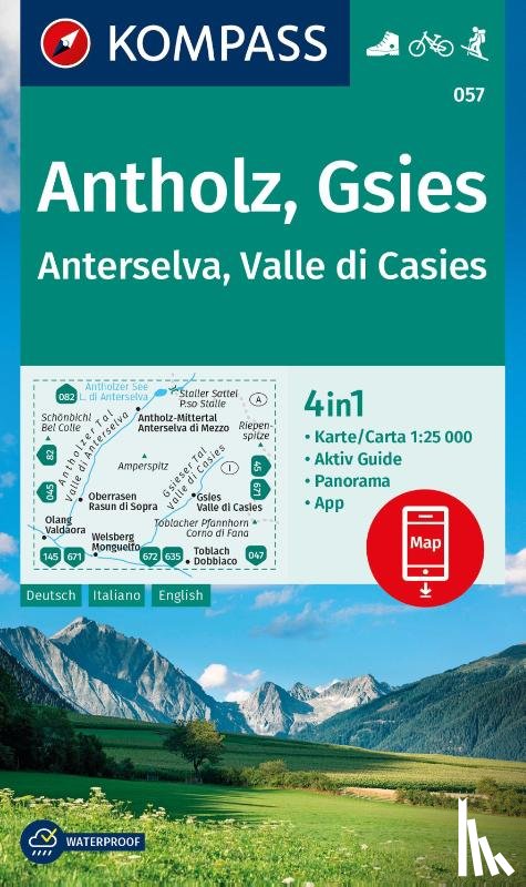  - KOMPASS Wanderkarte 057 Antholz, Gsies, Anterselva, Valle di Casies 1:25.000