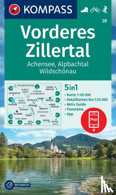  - KOMPASS Wanderkarte 28 Vorderes Zillertal 1:50.000