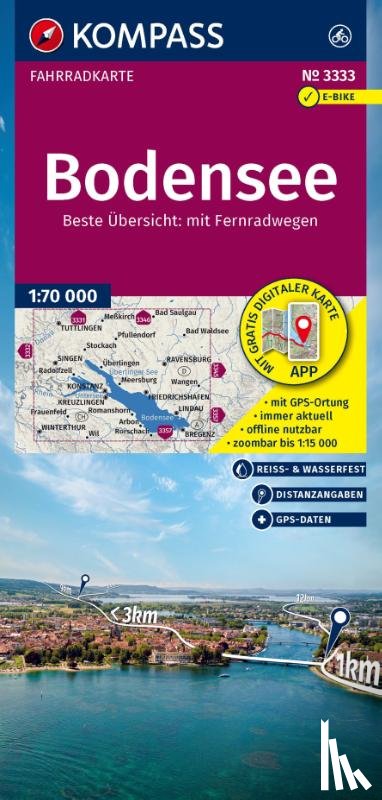  - KOMPASS Fahrradkarte 3333 Bodensee 1:70.000