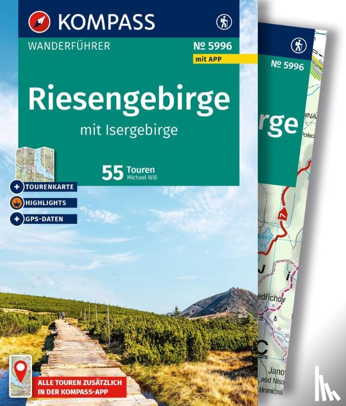 Will, Michael - KOMPASS Wanderführer Riesengebirge mit Isergebirge, 55 Touren mit Extra-Tourenkarte