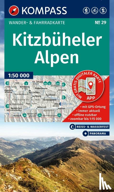  - KOMPASS Wanderkarte 29 Kitzbüheler Alpen 1:50.000