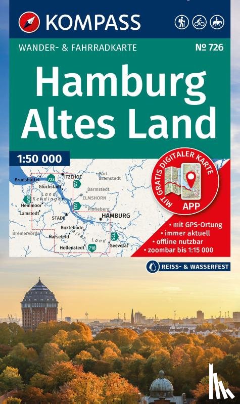  - KOMPASS Wanderkarte 726 Hamburg, Altes Land 1:50.000