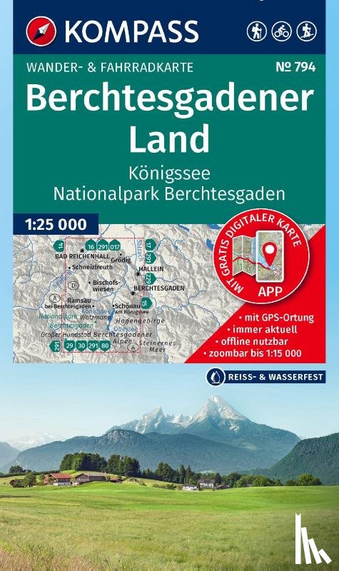  - KOMPASS Wanderkarte 794 Berchtesgadener Land, Königssee, Nationalpark Berchtesgaden 1:25.000
