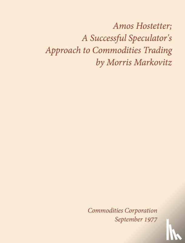 Markovitz, Morris - Amos Hostetter