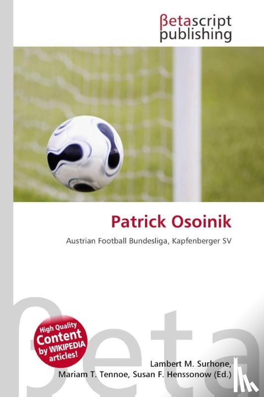  - Patrick Osoinik