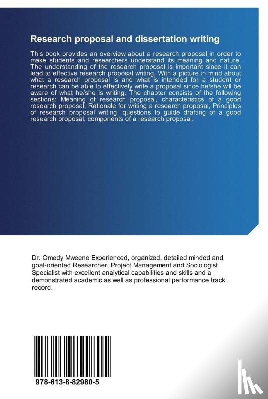 Mweene, Omedy - Research proposal and dissertation writing