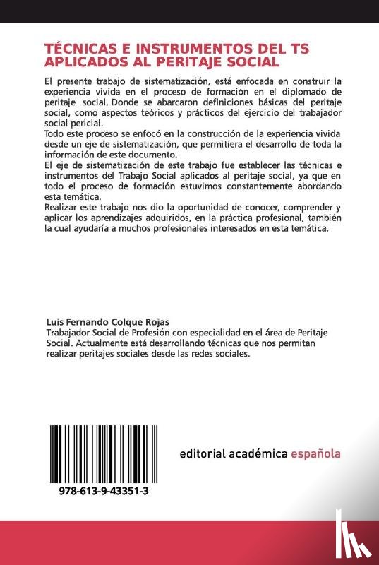 Colque Rojas, Luis Fernando - Tecnicas E Instrumentos del Ts Aplicados Al Peritaje Social