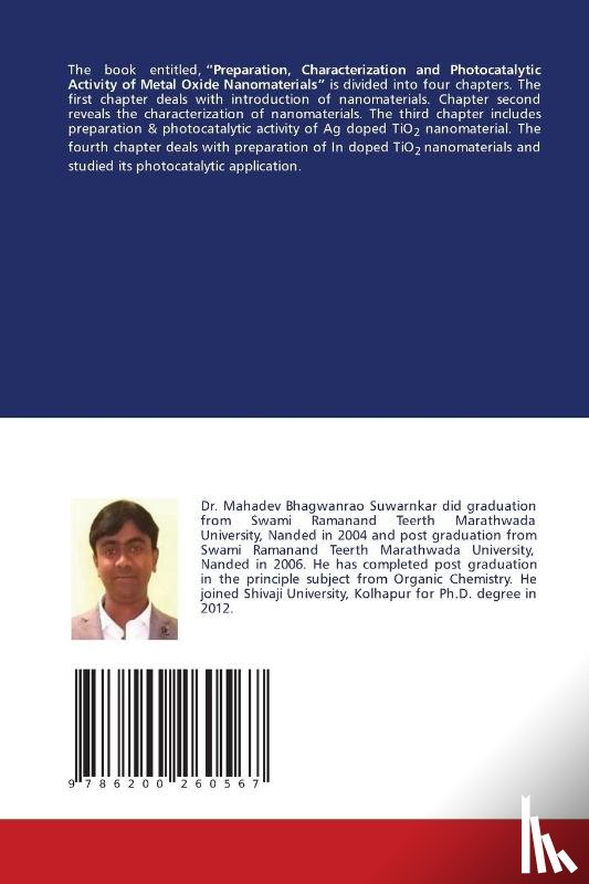 Suwarnkar, Mahadev - Preparation, Characterization & Photocatalysis of Nanocomposites