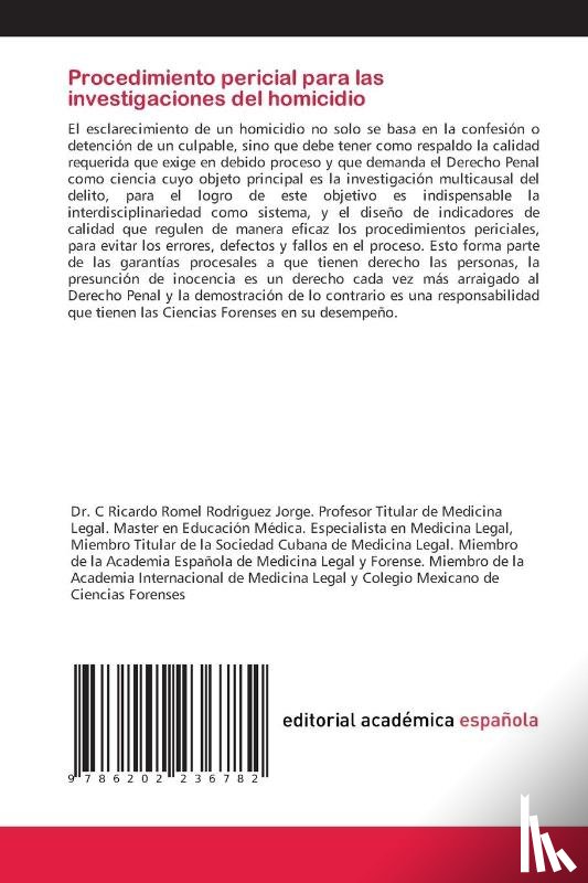 Rodriguez Jorge, Ricardo Romel, Fernandez, Margarita - Procedimiento pericial para las investigaciones del homicidio
