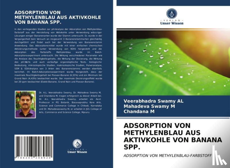 Al, Veerabhadra Swamy, M, Mahadeva Swamy, M, Chandana - Adsorption Von Methylenblau Aus Aktivkohle Von Banana Spp.