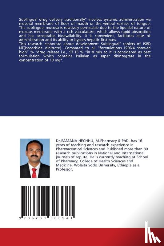 Hechhu, Ramana, Balla, Tamrat Balcha, Beda, Durga Prasad - Isosorbide dinitrate - Sublingual Tablets