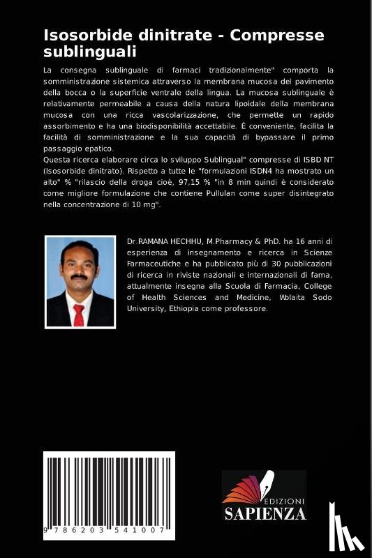 Hechhu, Ramana, Balla, Tamrat Balcha, Beda, Durga Prasad - Isosorbide dinitrate - Compresse sublinguali