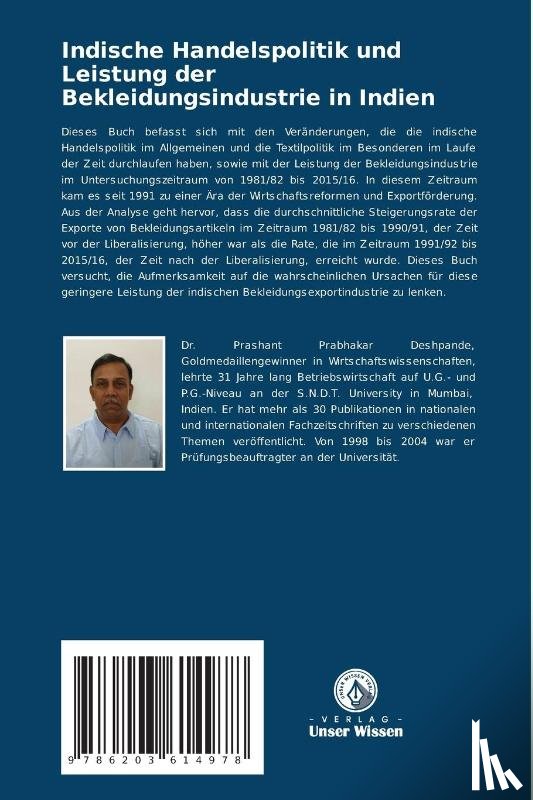 Deshpande, Prashant - Indische Handelspolitik und Leistung der Bekleidungsindustrie in Indien