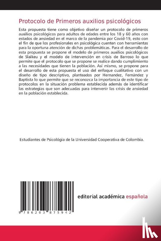 Puerto Gomez, Adriana, Ortiz Toro, Jenny Alexandra, Parra Rodriguez, Jineth Sofia - Protocolo de Primeros auxilios psicologicos
