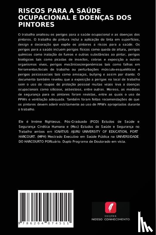 Righteous, Innime - Riscos Para a Saude Ocupacional E Doencas DOS Pintores