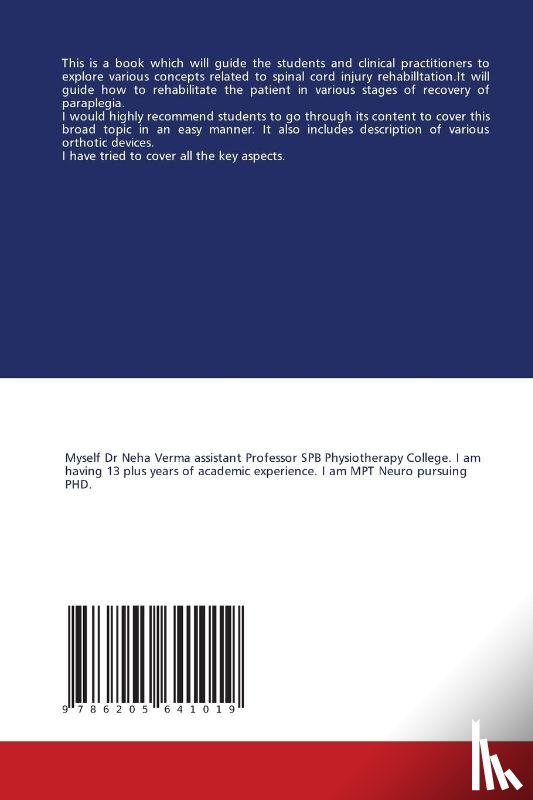 Verma, Neha - Spinal Cord Injury Rehabilitation in Paraplegics